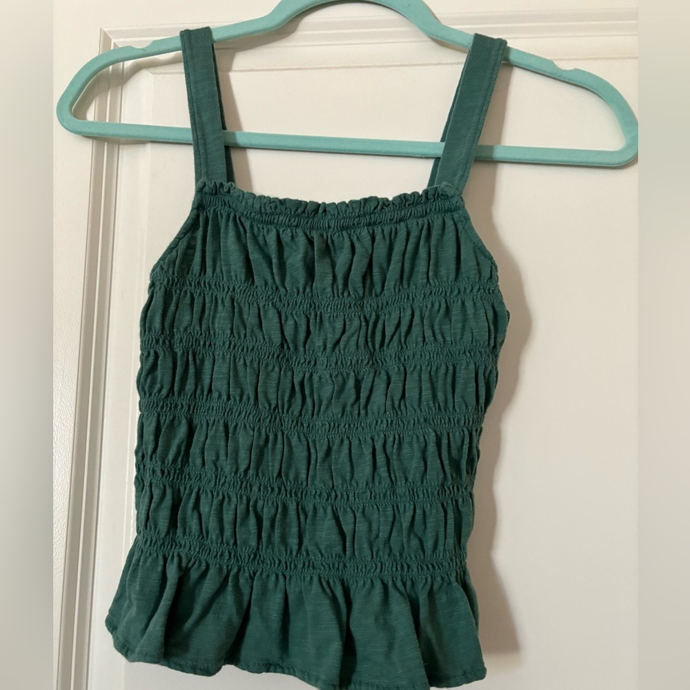 Dark green ruched tank top